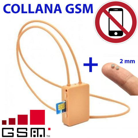 COLLANA GSM + AURICOLARE INVISIBILI A MAGNETI DA 2 mm